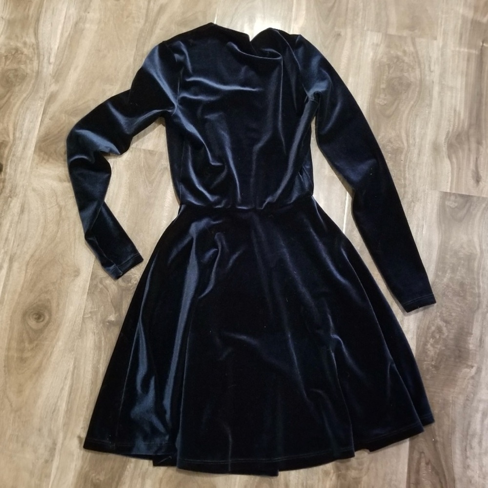 American Apparel dark green velvet mini dress